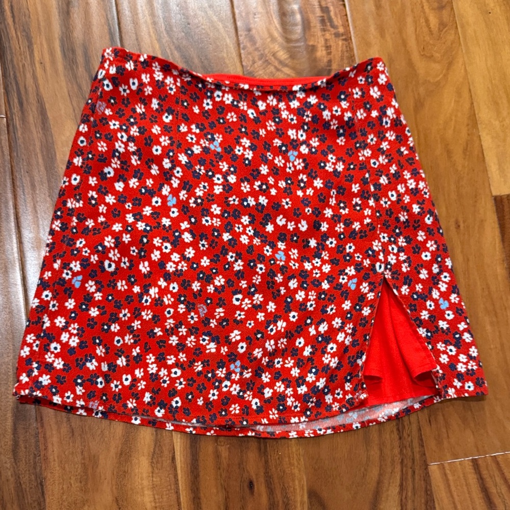 Sunday Best Red Floral Kids Skirt